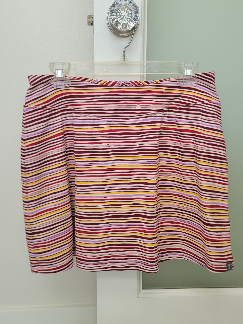 Title Nine Striped A-Line Skirt in Pink, Yellow & Maroon